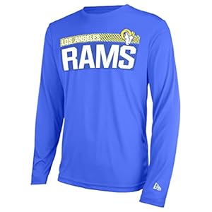 New Era mens NFL Measured Dri-Tek Long Sleeve Pro Football Tagless T-Shirt, Los Angeles Rams Royal, XX-Large