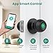 GHome Smart Door Knob Fingerprint Door Lock with Keypad, Biometric Smart Lock - App Control, Interior Door Knob with Key Great for Bedroom, Apartments, Offices and Hotels (K10-01)