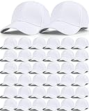 36 Pack Blank Baseball Cap Bulk Adjustable Back Strap Sublimation Hats Plain Unisex Trucker Hat for Men Women (White)