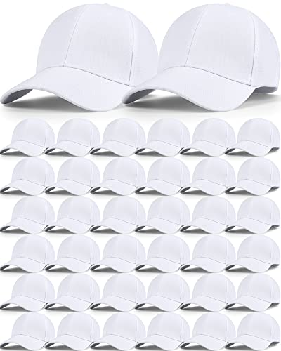 Image of Foaincore 36 Pack Blank Baseball Cap Bulk Adjustable Back Strap Sublimation Hats Plain Unisex Trucker Hat for Men Women