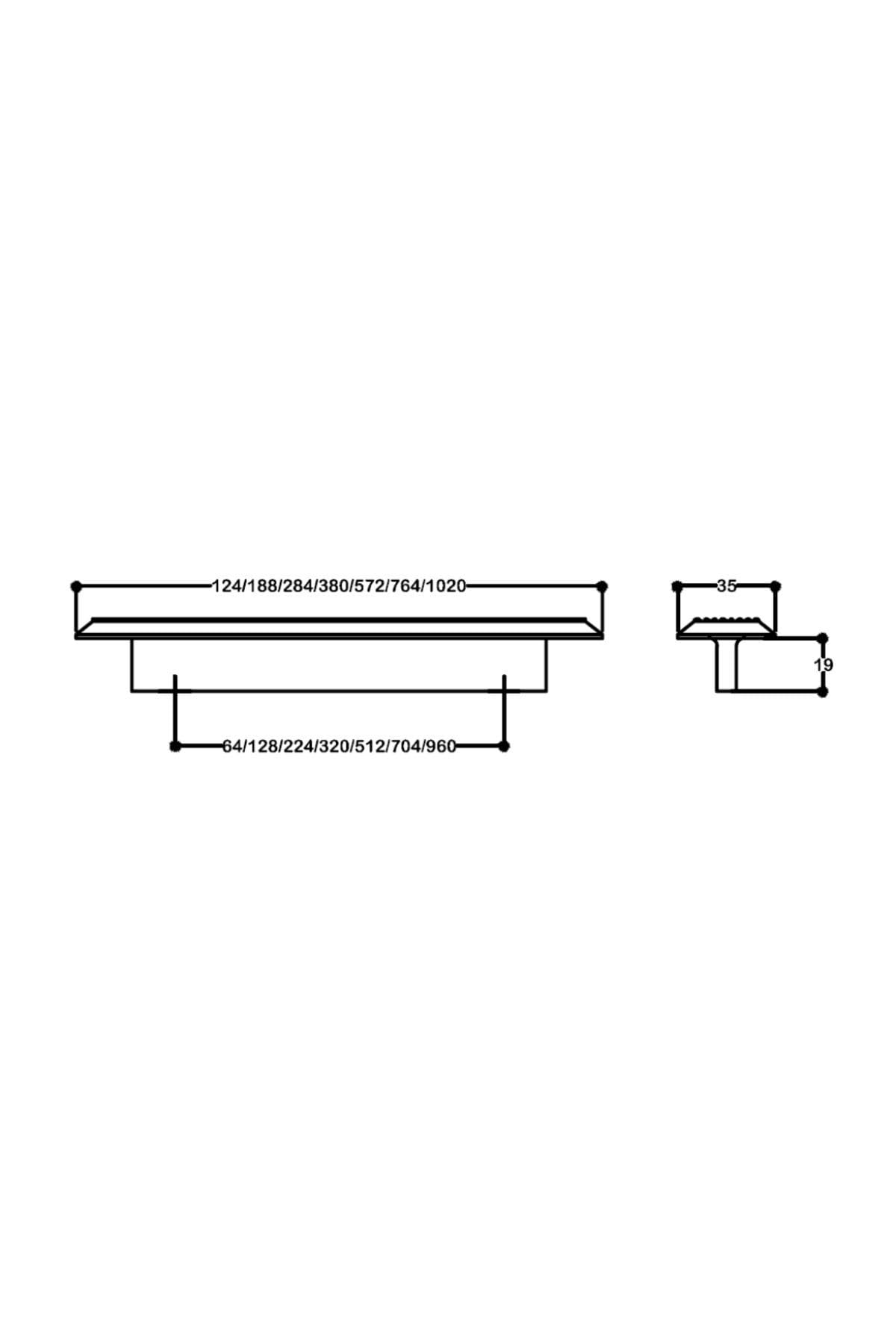 System 9020 Line-Çizgili Kulp Antik Renk Tek Adet 512 Mm Antik Tek Ebat Ssy9020 0512 Abm