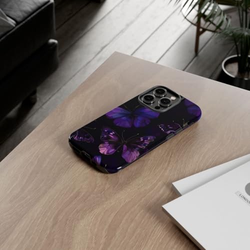 Coque iPhone 14 Pro papillon violet rigide pour éviter les rayures - 4