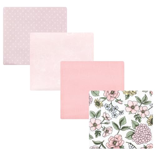 Image of Hudson Baby Unisex Baby Cotton Poly Flannel Receiving Blankets, Vintage Blossom, One Size