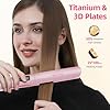Dekuri 2 in 1 Hair Straightener and Curler, Smooth Titanium Plate,30s Fast Heat Flat Iron, 120-230℃ LCD Display, Ionic Hair Straighteners for Women(Pink)