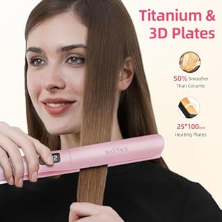 Dekuri 2 in 1 Hair Straightener and Curler, Smooth Titanium Plate,30s Fast Heat Flat Iron, 120-230℃ LCD Display, Ionic Hair Straighteners for Women(Pink)