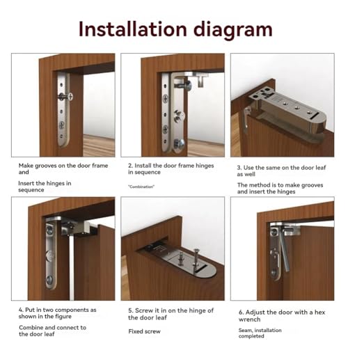 Charnière en bois cachée réglable et robuste pour porte de chambre moderne - 7