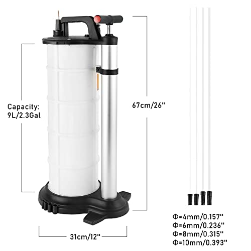 Atpeam Oil Changer Vacuum Fluid Extractor | Manual Engine Oil Extractor Oil Changer Vacuum Fluid Extractor Pump Tank Remover (9L) #TOP1