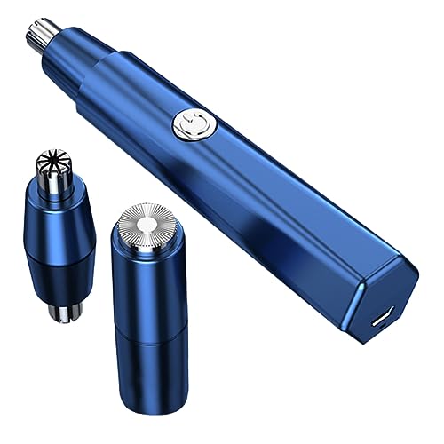 minkissy 1 Juego Recortador De Pelo De La Nariz Afeitadora Electrica Para Cejas Limpiador De Cavidad Nasal Removedor De Vello Facial Eléctrico De Polivinilo Blue
