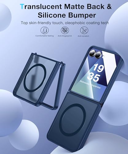 Image of Galaxy Z Flip 7 MagSafe Case, Military Drop Tested, Translucent Matte Silicone Bumper, Anti-Fingerprint, Slim, Royal Blue