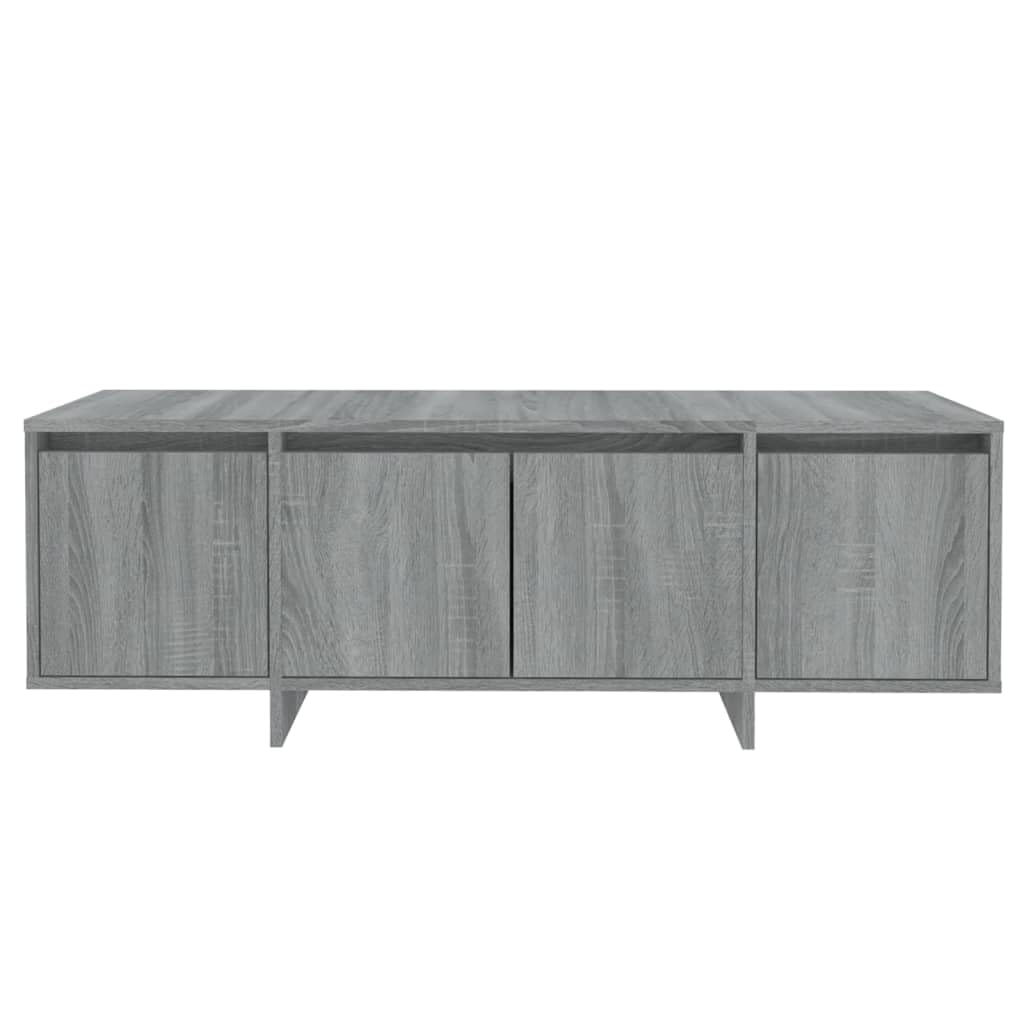 Hothingwell Sonoma szafka pod telewizor szara 120x30x40,5 cm Wood Ingenierie 4 drzwi | Przechowywanie DVD, konsola do gier, czasopisma, łatwe czyszczenie, stabilna konstrukcja