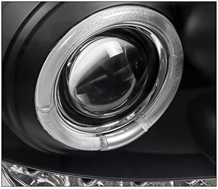 LED Halo Projector Headlights Headlamps Black w/6.25" White DRL Lights Compatible with 2008-2012 Ford Escape