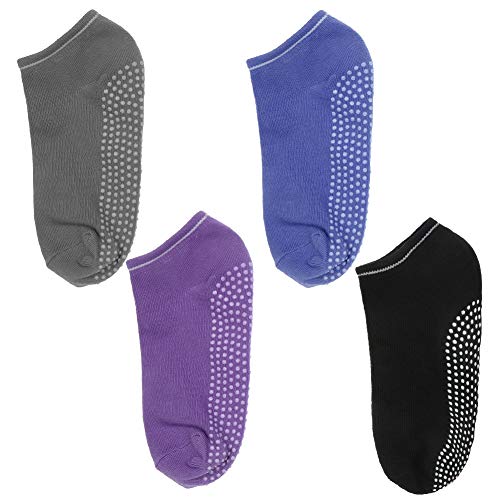 dgaf&bae 4 Paar Yoga socken Damen Anti-Rutsch Baumwollsocken yogasocken rutschfest Damen rutschfeste für Yoga Pilates Tanz Fitness Kampfsport Gym Stange – Bild 3