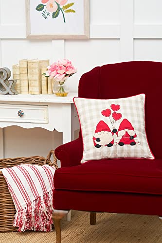 C&F Home Valentine Gnomes Hearts Embroidered 18 X 18 Inch Throw Pillow Decorative Accent Covers For Couch And Bed 18" X 18" Multicolored #TOP2