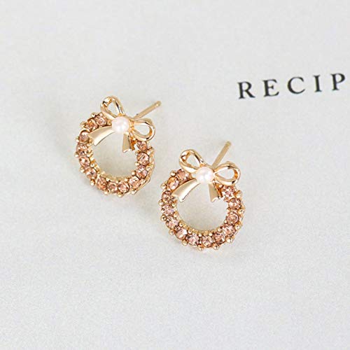 Preisvergleich Produktbild 0504 Neue Perlenbogenohrringe Koreanische Diamantohrringe 9409 Champagnerdiamanten Mädchengeschenk - Champange