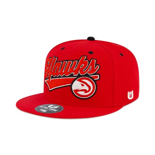 Ultra Game NBA Official Men’s Snap Back 3D Embroidered Team Logo Baseball Cap Hat - Unisex, Atlanta Hawks, Team Color, 1SIZE