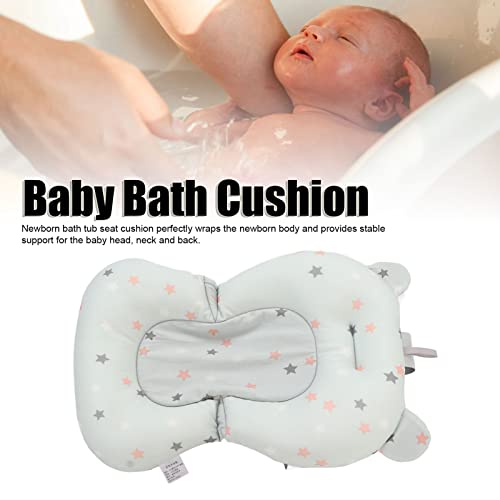 Image of Baby Bath Cushion Pad Floating Foldable Adjustable Infant Bath Supporter Newborn Nonslip Bathtub Mat Infant Bath Supporter (Light Blue Stars)