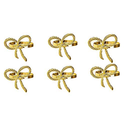 CTRLZS Butterfly Napkins Rings Set of 6, Gold Napkin Rings Holder for Wedding Christmas Family Gathering Table Decoration.