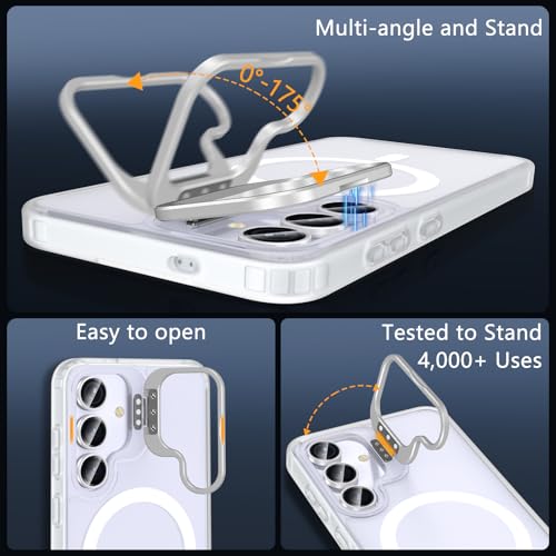 3-in-1 for Samsung Galaxy S25 FE Case with Stand & Screen Protector, White - image 6