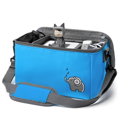 Preisvergleich Produktbild fantifant Musikbox Tasche für Tigerbox oder Toniebox Tasche für Box und Figuren Flexible Innenfächer - Netzbeutel für Tigercards, Tonies Aufbewahrung oder Tonie Play Controller haiblau
