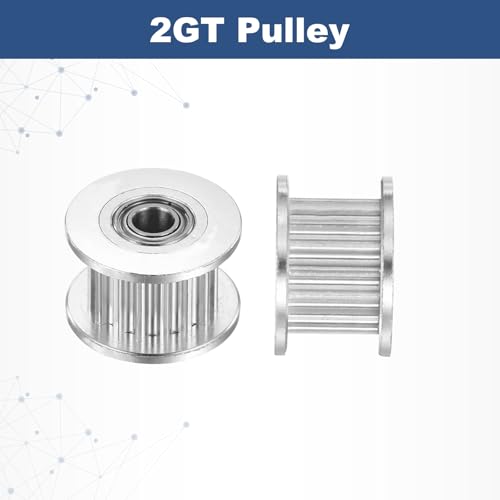 QUARKZMAN 2GT Riemenscheibe 20 Zähne 4mm Bohrung Aluminium-Zahnriemenscheibe für 6mm Breite 20T Zahnriemen für 3D-Drucker, CNC, Umlenkrolle Pulley-5 Stück Silber