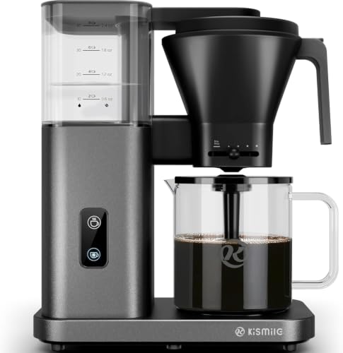 Image of Kismile SCA-Certified 8-Cup Drip Coffee Maker with Pour-Over Control | 3-Second Heating at 197-205F, Adjustable Flow, Removable 1.25L Water Tank, 20-Min Cold Brew and 40-Min Keep Warm