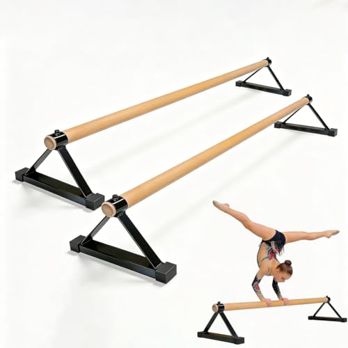 Leemeexaa 2Pcs Gymnastics Pirouette Bar Floor Bar Gymnastics for Handstand Training 54 inch Wooden Floor Bar Gymnastics Floor Bar Push Up Bar Suitable for Gymnasts Handstand Floor Training Gymnast Gift
