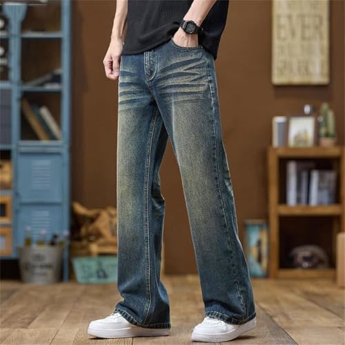 Men Bootcut Denim Pants Retro Blue Streetwear Vintage Jeans Trousers Cowboys Loose Flared Jeans4