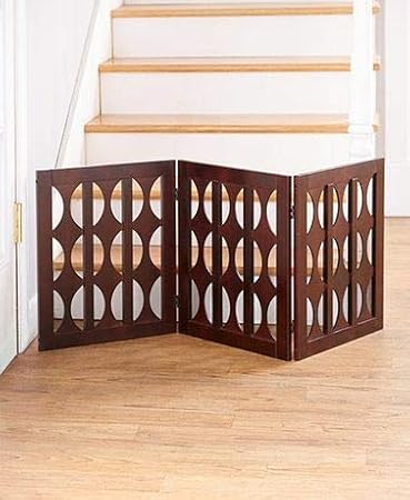 Wooden Extension, Baby Safety Indoor Safety Gate for Kids Folding Safety Mesh, Gate for Pets, Baby (A Brown, Medium)