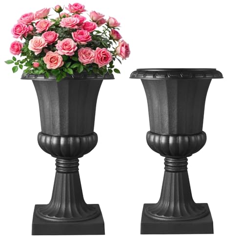 VEVOR Plastic Urn Planters, 15.8 x 26.4 Inch, 2 Pack