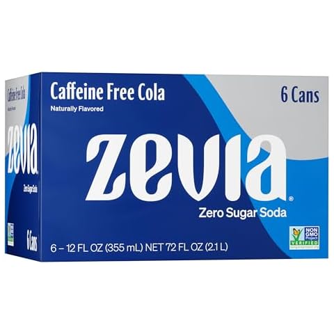 Zevia Zero Calorie Soda, Caffeine Free Cola, 12 fl oz Cans (Pack of 6) Cover