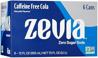 Zevia Zero Calorie Soda, Caffeine Free Cola, 12 fl oz Cans (Pack of 6)