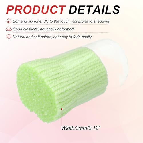 Image of MECCANIXITY 15 Rolls Latch Hook Yarn, 3mm Light Green Latch Hook Kit Yarn Precut Hook Rugs Making Crochet Bundles for Rug Adults Beginners Tapestry DIY Craft