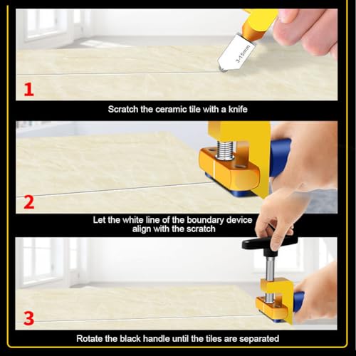 2 In 1 Tile Cutter Hand Tool With 2pcs Blades, Glass Tile Cutter Mirror Breaking Tool Tile Cut Tiles Straight Home DIY Tool Kit(Black)
