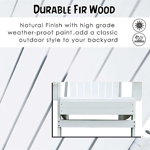 Outsunny Wooden Adirondack Chair, Outdoor Patio Lawn Chair With Cup Holder, Weather Resistant Lawn Furniture, Classic Lounge For Deck, Garden, Backyard, Fire Pit, White #TOP3