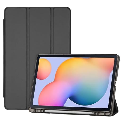 ProCase Cover for Galaxy Tab S6 Lite 10.4 Case 2024 2022 2020 with S Pen Holder(SM-P620/P625/P613/P619/P615/P610), Trifold Stand Folio Soft TPU Translucent Back Cover Support Auto Wake/Sleep -Black