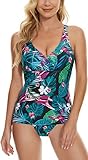 Tankini de dos piezas equipado con partes inferiores de bikini separadas, que es un diseño de cintura alta, cubre completamente tu trasero, brinda total libertad de movimiento, cobertura para máxima comodidad y apoyo durante las actividades de deportes acuáticos al aire libre.