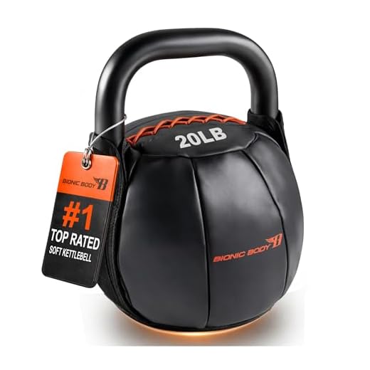 Bionic Body Soft Kettlebell with Handle, Wide Grip, 20 lb