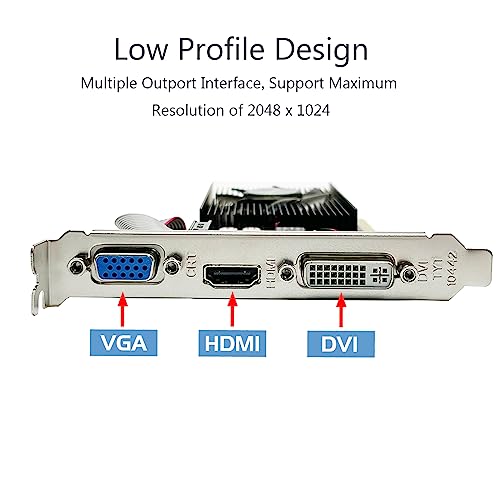 Qthree Geforce 210 Graphic Card,1024 Mb,Ddr3,64 Bits,Hdmi,Dvi,Vga,589 Mhz Core Frequency Desktop Video Card For Pc Working,Directx 10.1, Opengl 3.3,Pci Express X16,Low Profile #TOP3