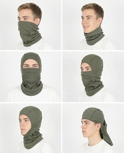 Image of BOCOMAL FR Face Mask Flame Resistant Balaclava 5.5oz Lightweight Arc Rated Helmet Liner Covering Hood for Welding