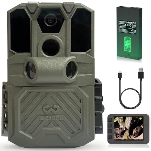 WOSODA Rechargeable Trail Camera,40MP 2K Game Cam with 6000mAh Lithium Battery,0.2s Trigger Night...