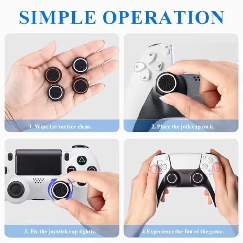 AYESY Uchwyty na kciuki, silikonowe nakładki imitujące joysticki, kompatybilne z kontrolerami PS4, PS5 i Xbox, wygodny uchwyt, wypukła i wgłębiona konstrukcja,12 szt