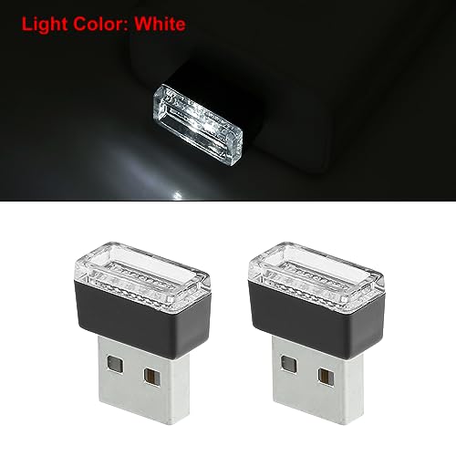 Mini luz LED USB blanca para interior de auto 5 piezas miniatura 2