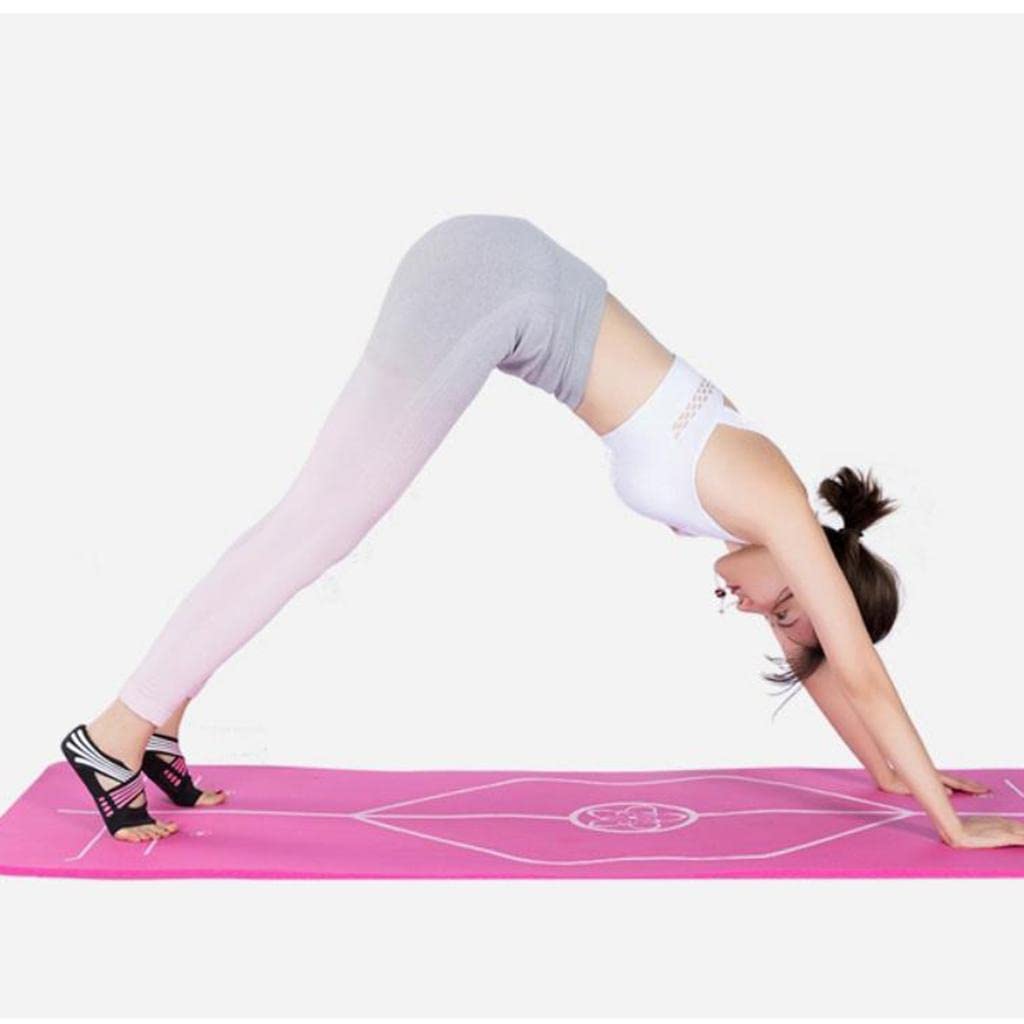 Antypoślizgowe damskie buty do jogi Barre pilates Grip skarpetki elastyczne pranie w pralce różowe M