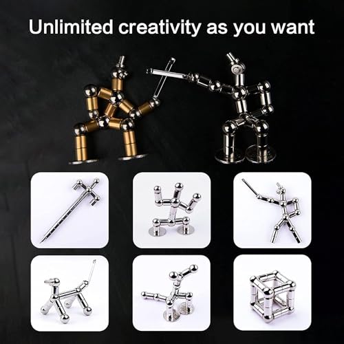Image of Toy Pen, Decompression Magnetic Metal Pen, Eliminate Pressure Fidget Gadgets, Multifunction Writing Magnet Ballpoint Pen, Modular Tools for Adult & Creative Toys for Kids(Silver