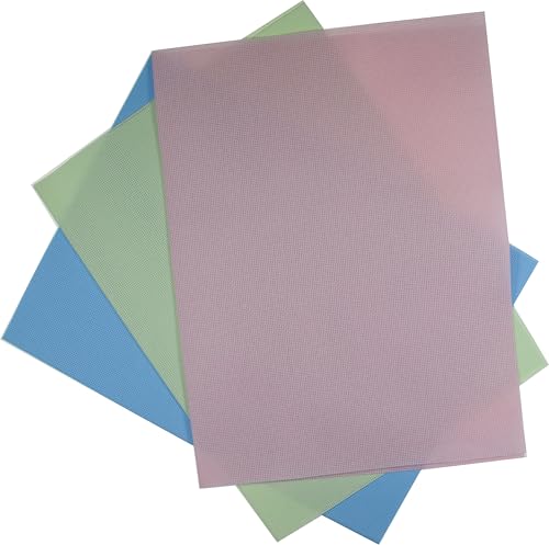 Image of KCS 3 pc of 12 inch x 18 inch(30cmx45cm) 18CT Counted Cotton Aida Cloth Cross Stitch Fabric (Light Blue+Pink+Light Green)