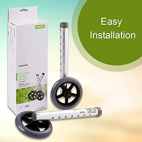 Mckesson Universal Walker Wheels, Adjustable, 5 In Caster Wheels, 1 Pair #TOP6