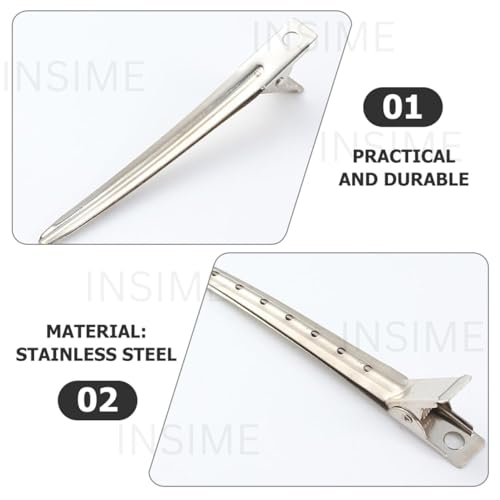 Image of INSIME Alligator Section Clips for Hair Styling | Salon Steel Crocodile and Duckbill Clips for Women