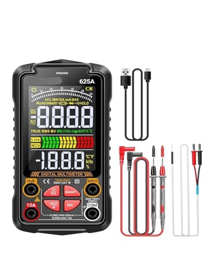 1000V Digital Multimeters Rechargable 625A DC Voltage Multimetro VA Color Screen Ohm AC Current Meter Hz NCV Test Tools(625A)