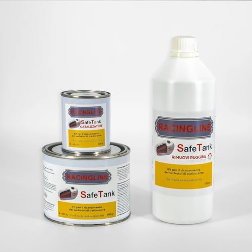 Per serbatoi fino a 18 - 25 litri – il kit MEDIO contiene: - 0,6 kg di resina (500Gr base + 100 catalizzatore) - 750 ml di acido togliruggine. Rapporto di catalisi 1:5 a peso Eventuale solvente: solvente epossidico