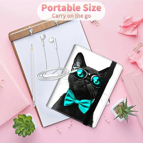 Image of Wedding Albums 4x6 120 Pockets Photos with Strong Elastic Band, Small Mini Albums Sheet Protector Folder for Photos, Album for Family Anniversary Women Men Vacation Gift, Black Glasses Cat